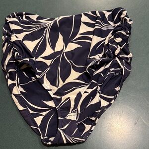 Anne Cole Navy and White Leaf Print XXL Swim Bottom